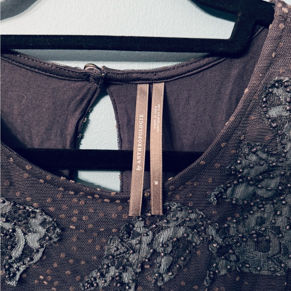 Anthropologie Applique Lace Tunic Blouse - Picture 4 of 5